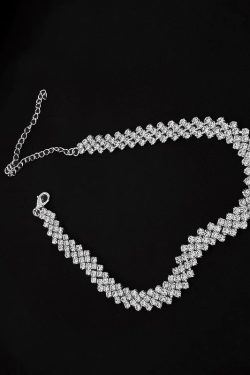 Light Luxury Full Diamond Necklace Collarbone Chain for Women - Versatile Elegant Jewelry for Special Occasions