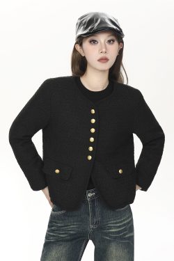 Light Luxury Tweed Short Jacket for Women - Elegant Petite Fit, High-End Style, Chic Fashion Jacket for Sophisticated Outfits