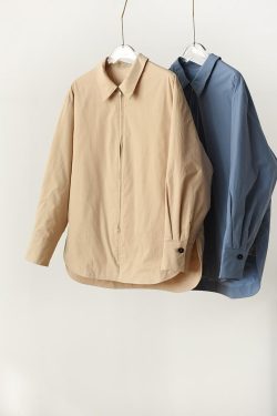 Lightweight Cotton Padded Shirt - Elegant Minimalist Zippered Commuting Top, Versatile Loose-Fit Design for Everyday Wear