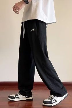 Lightweight Ice Silk Quick-Dry Mesh Casual Pants for Men, Straight Loose Fit Trousers, Summer 2025 Style