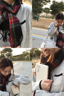 Lightweight Warm Soft Plaid Scarf - Korean Style Wool Touch for Winter - Perfect Christmas Gift for Her