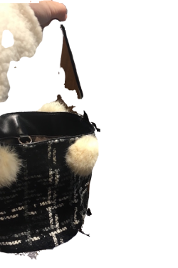 Limited Edition Winter Rabbit Fur Crossbody Bucket Handbag - Woolen Design, Cute Rabbit Tail Detail, Stylish Collaboration