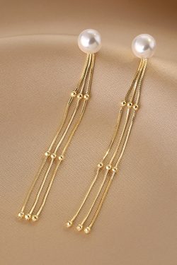 Long Tassel Earrings for Women, Unique Two-Wear Pearl Studs, High-End 2024 Fashion Jewelry