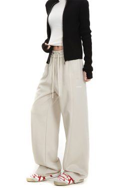 Loose Casual Wide-Leg Pants for Women - Solid Color Hip-Hop Straight-Leg Commuting Style - Trendy American Fashion