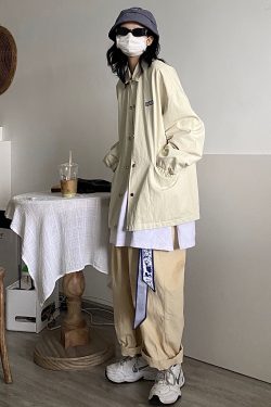 Loose Corduroy Wide-Leg Trousers for Autumn Winter - Versatile Japanese Korean Street Style Workwear with Built-in Handkerchief