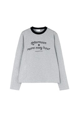 Loose Fit Round Neck Pure Cotton Men's Long Sleeve T-Shirt - Essential Layering Tee for 90s Style Casual Wear