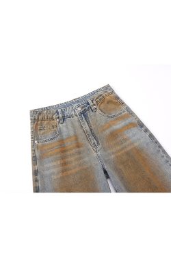 Loose Trendy Wasteland Dirty Cowboy Shorts - American Retro Street Style Summer Capris for Casual Wear