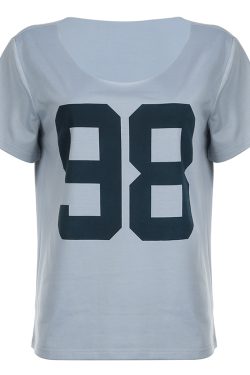 Loose Women's T-shirt with Personalized Digital Print, Round Neck, Casual Short Sleeve, European American Street Style