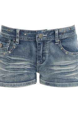 Low-Rise Distressed Vintage Shorts for Women - Street Style Feng Shui Hot Girl Fashion, Versatile Niche Design