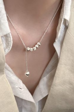Luminous Metal Cat Eye Round Ball Necklace for Women - Clavicle Chain, Light Luxury Niche Design Neck Accessory, Trendy 2025 Style