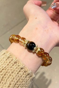 Luxury Tiger's Eye Bead Bracelet, Exquisite Natural Crystal Jewelry, Large Round Beads, Elegant Women's Gift, Unique Fashion Accessory
