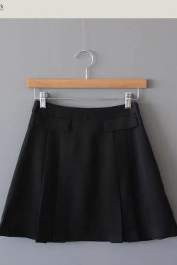 Medium Gray Pleated Skirt - Korean Style, 90s-Inspired Fashion Essential for Effortless Chic Looks