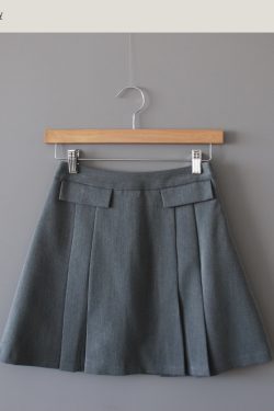 Medium Gray Pleated Skirt - Korean Style, 90s-Inspired Fashion Essential for Effortless Chic Looks