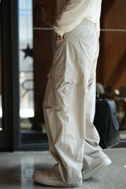 Men's Adjustable Cuff Cargo Pants - Two-Way Wear, Large Pockets, Elastic Waist, Casual Summer Trendy High Street Style