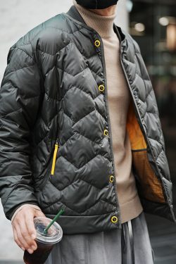 Men's American Retro Diamond-Patterned Pilot Baseball Collar Down Jacket, Trendy Winter Bestseller, Stylish White Duck Down Coat
