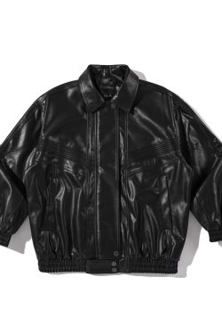 Men's American Retro Motorcycle Leather Jacket - Casual Loose Fit Windproof Parka for Spring and Autumn, Trendy Commuter Style