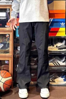Men's American-Style Thin Waterproof Quick-Dry Cargo Pants, Diagonal Cut Casual Outdoor Straight-Leg Summer Trousers