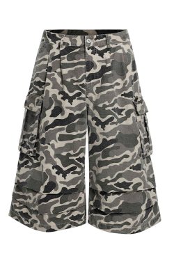 Men's Camouflage Cargo Shorts - Loose Fit Vintage Style Summer Three-Quarter Pants, Trendy American Casual 2025 Fashion