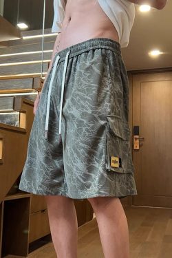 Men's Camouflage Sports Shorts - American Style Quick-Dry Straight-Leg Pants for Summer, Cool High School Casual Wear