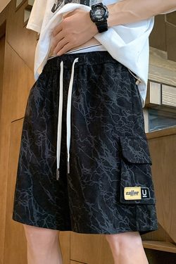 Men's Camouflage Sports Shorts - American Style Quick-Dry Straight-Leg Pants for Summer, Cool High School Casual Wear