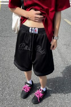 Men's Casual Basketball Shorts - Trendy Embroidered 5-Point Loose Fit Breathable Summer Shorts for Versatile Style