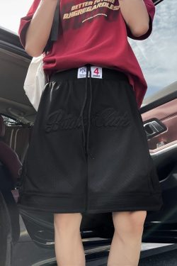 Men's Casual Basketball Shorts - Trendy Embroidered 5-Point Loose Fit Breathable Summer Shorts for Versatile Style