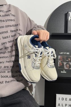 Men's Casual Sneakers - 2025 Spring Korean Style Thick-Soled Retro White Shoes, Versatile Footwear for Everyday Wear