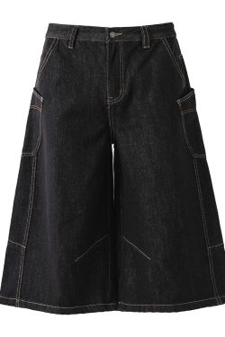 Men's Cowboy 7/10 Pants - 2025 New Summer Loose Wide-Leg Five-Point with Side Pockets - Casual Y2K Style