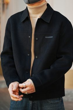 Men's Double-Sided Wool Overcoat - Stylish Winter Business Coat with Lapel - Warm High-End Feel for Commuting and Casual Wear