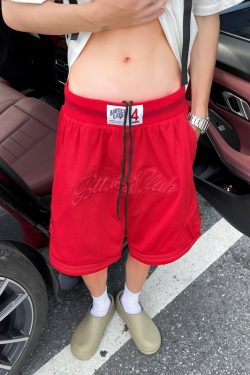 Men's Embroidered Basketball Shorts - Trendy Loose-Fit 5-Point Casual Pants, Breathable Summer Style, Versatile American Fashion