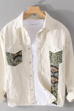 Men's Japanese-Style Spliced Lapel Jacket - Trendy Youth Hipster Workwear for Spring and Autumn Fashion