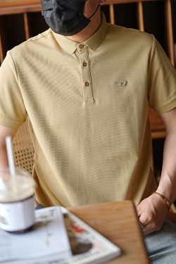 Men's Lightweight Casual Minimalist Polo Shirt - Solid Color Short Sleeve for Summer Business and Everyday Wear