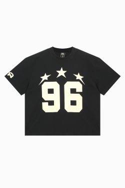 Men's Loose Fit Waffle T-Shirt - Trendy Short Sleeve Top Inspired by Dance Club and Street Style, Evil Star Design