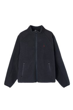 Men's Loose Spliced Fleece Sweatshirt Jacket with Stand Collar – Autumn Winter Roaring Beast Design, Casual Streetwear