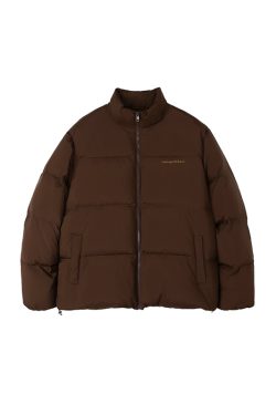 Men's Plush Warm Thick Short Puffer Jacket - Roaring Beast Design, Trendy Urban Style for Winter Fashion
