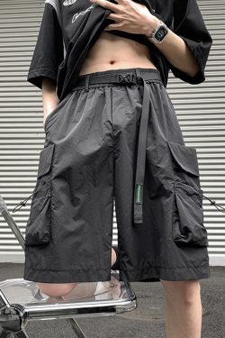Men's Summer Cargo Shorts, American Style, Multi-Pocket, Trendy Loose Straight-Leg Sports Shorts for Casual Wear