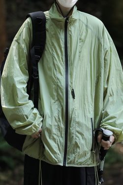 Men's UPF50+ Sun Protection Casual Top - Lightweight Summer Outdoor Loose Fit Solid Color Stand Collar UV Shielding Shirt