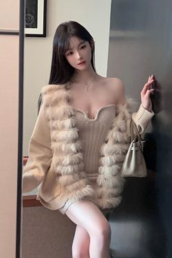 Metal Buckle Strapless Knitted Bodycon Mini Dress - Slim Fit Waist-Cinching Sweater Dress for Winter Fashion