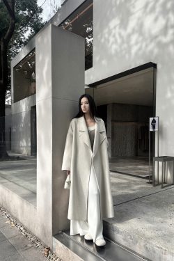 Mid-Length Double-Sided Wool Coat for Women – High-End Autumn Winter Outerwear, Cozy & Stylish Fashion Essential