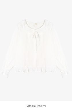 Milk Yellow Ruffled Bubble Shirt with Crochet Lace Top - Stylish Korean Style for a Chic 90s Look