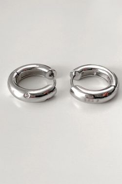 Minimalist 925 Sterling Silver Hoop Earrings - High-End Niche Design Women's Ear Accessories for 2025 Style