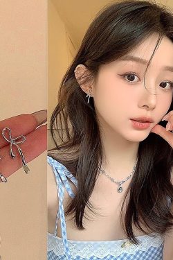 Minimalist Bowknot Earrings - Trendy Ins Fashion, Versatile Casual Style, Sweet and Cool Ear Studs for Unique Personality
