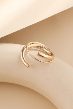 Minimalist Double Ring Cross Ring - Elegant Japanese & Korean Style High-End Accessory