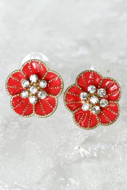 Minimalist Flower Diamond-Studded Drop Earrings for Women - Versatile Metal Design in Two Trendy Colors