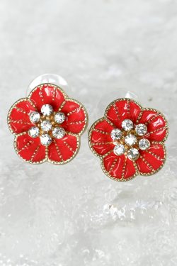 Minimalist Flower Diamond-Studded Drop Earrings for Women - Versatile Metal Design in Two Trendy Colors