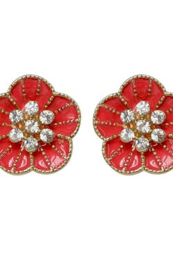 Minimalist Flower Diamond-Studded Drop Earrings for Women - Versatile Metal Design in Two Trendy Colors