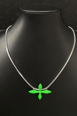 Minimalist Green Cross Necklace for Unisex, Stylish Titanium Steel Clavicle Chain, Trendy Sweet Accessories