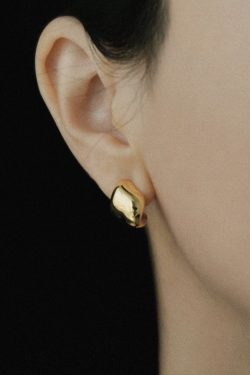 Minimalist Irregular Geometric Metal Stud Earrings - Nordic Style, Hypoallergenic, Versatile Design for European and American Fashion