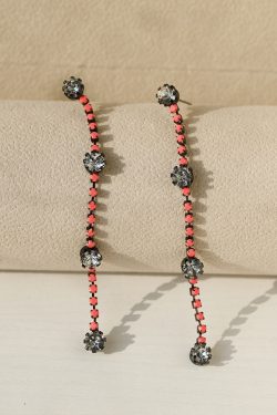 Minimalist Long Tassel Gemstone Chain Earrings for Women - Trendy European and American Style Ear Accessories