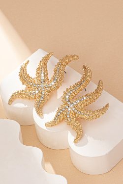 Minimalist Octopus Inlaid Stud Earrings for Women - Versatile Exaggerated Design, European and American Style